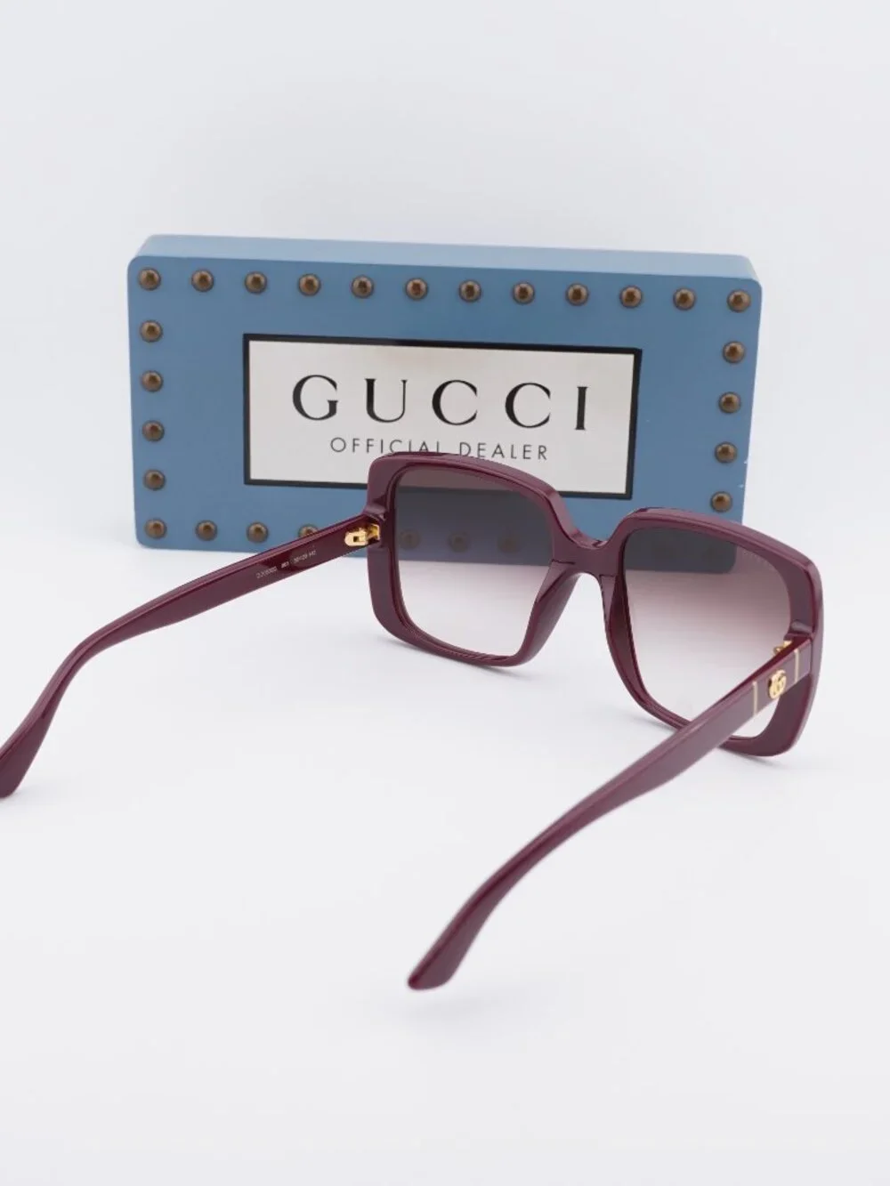 Gucci GG0632S 003 Square Sunglasses - Burgundy / Red
